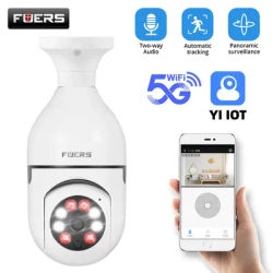 Fuers 5G Wifi E27 Bulb Surveillance 2MP IP Camera Night Vision Wireless Home Indoor Camera CCTV