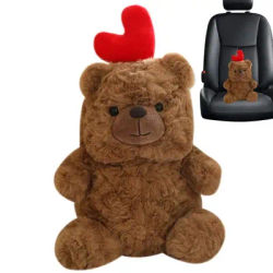 Plush Bear with Heart 25cm Cute Stuffed Bears Plush with Red Heart Animal Plush Doll for Home