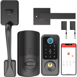 Smart Lock with Front Door Handle Set - Keyless Entry Lock with Handleset