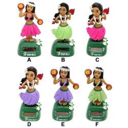 Solar Dancing Hawaii Girl Hula Shaking Head Toy Solar Powered Auto Interior Decompression Dashboard