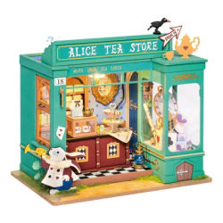 Robotime Rolife DIY Dollhouse Mystery Archives Bureau Kids Miniature Doll House Wooden Kit Toy