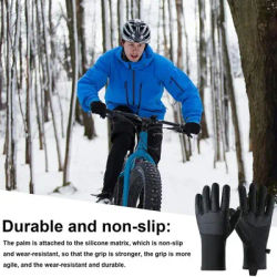 Winter Gloves Touchscreen Ride Windproof Gloves Thermal Cycling Gloves Non-slip Adjustable Gloves