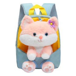 Plush Cat Backpack Cartoon Fashion Mini Women Backpack Mini Cute Children's Schoolbag Removable