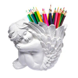 Nordic Cupid Angel Flower Vase Angel Girl Sculpture Pen Holders Vase Home Decor Aesthetic Crafts