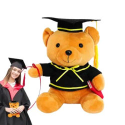 Stuffed Animal Plushie Doll Stuffed Bear Plushie Cute Brown Bear Graduation Commemorative For Adults