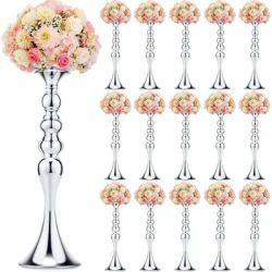 16 pieces of metal flower stand, metal wedding flower center stand, high table decorative vase