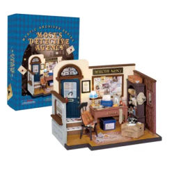 Robotime 1:20 Scale Dollhouse Room Kit DIY Miniature House Kit with LED Light Mini House Kit with