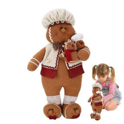 21 Inch Large Gingerbread Man Doll Christmas Plush toys Ornaments New Year Kids Gift 2024 Christmas