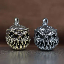 Halloween Pumpkin Skull Face Lantern EDC Brass Knife Beads DIY Woven Paracord Lanyard Pendants Outdoor Tool Hangings Accessories