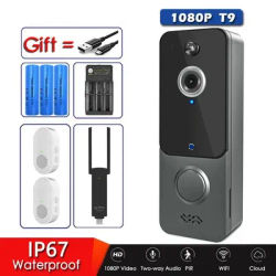 New T9 Doorbell Camera 1080P Smart Video WIFI IP67 Weatherproof Visual Intercom Night Vision IP Door