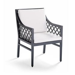 Bowery Dining Chair Replacement Cushions - Dining Arm Chair, Individual Cushion, Solid, Sailcloth Air Blue - Frontgate