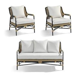 Reeve Seating Replacement Cushions - Ottoman, Rain Sailcloth Seagull Ottoman - Frontgate