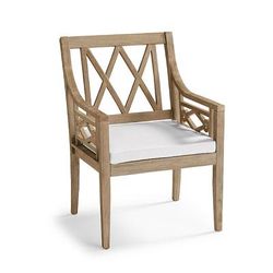 Surrey Hill Dining Replacement Cushions - Dining Arm Chair, individual cushion, Custom Sunbrella Rain, Rain Resort Stripe Cobalt - Frontgate