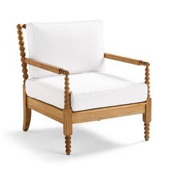 Teak Bobbin Chair Replacement Cushions - Sailcloth Aruba - Frontgate