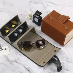 Leather Multiple Glasses Storage Case PU Leather 2/3/4/5/6 Pairs of Sunglasses Holder Box Eyeglasses Storage Box LL@17