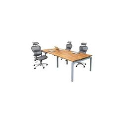 4-Person Solid Wood Benching Workstation w/ 48" x 24" Worksurfaces