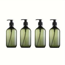 TEMU Set Of 4 Plastic Pump Dispenser Bottles, 300ml Refillable, Phthalate-free Unscented Liquid Soap And Shampoo Containers -uv Protection