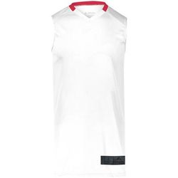 Augusta Sportswear 1731 Athletic Youth Step-Back Basketball Jersey T-Shirt in White/Red size Medium | Polyester