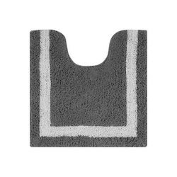 Hotel Collection 100% Cotton 20" X 20" Contour Bath Rug by Brylane Home in Gray White