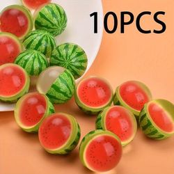 TEMU 10pcs Watermelon Bouncing Balls - 32mm Solid -shaped Toys For Kids, Perfect For Outdoor Play & Party Favors