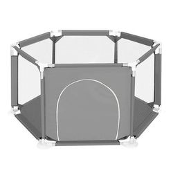 TEMU Playpen Six-plate Playpen Large Activity Playpen With Breathable Mesh Suitable With Round Zipper Door Playpen 6-sided Playpen (without )