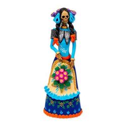 La Catrina Maria,'Hand Painted Ceramic Catrina Statuette'