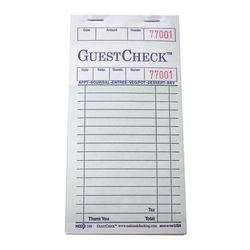 National Checking Company 240-50 Guest Check - 1 Part Booked, 1 Lines, Green
