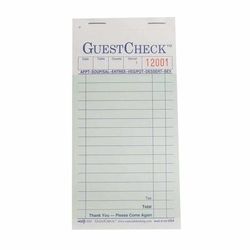 National Checking Company 104-50 Guest Check - 2 Parts Booked, 2 Lines, Green