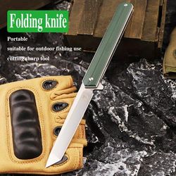 TEMU 1pcg10 Glass Fiber Handle Folding Knife 3.58-inch Blade Folding Knife Outdoor Camping Survival Knife Cutting Tool