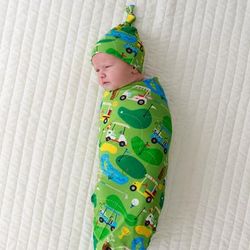 Fairway Fun Swaddle & Hat Set - OSFA