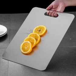 Stainless Steel Double Thick Cutting Board For Home Kitchen Cooking Outdoor Camping Hiking Backpacking