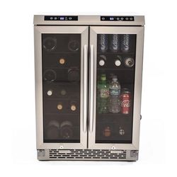 Avanti WBV19DZ 23 1/2" 2 Section Commercial Wine Cooler w/ 2 Zones - 19 Bottle Capacity, 120v, Silver