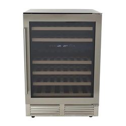 Avanti WCD46DZ3S 23 1/2" DESIGNER Series 1 Section Commercial Wine Cooler w/ 2 Zones - 46 Bottle Capacity, 120v, Silver
