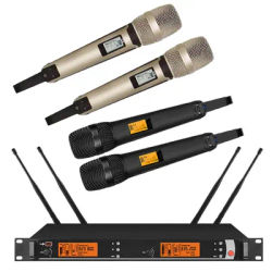 Professional SKM 9000 Digital Wireless Microphone System SKM9000 Champagne Handheld Stage Singing Karaoke 2 BodyPack