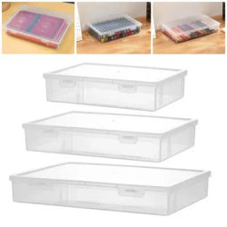 1Pcs School Home Office Supplies Document Storage Container Plastic Transparent File Box Multifunctional Dustproof