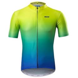 Per uomo Maglia da Ciclismo Sfumatura Manica Corta Bicicletta Maglia con 3 tasche posteriori Strisce Riflettenti Tasca Posteriore Elastico Dislittamento Gli sport Nero Giallo Viola scuro Abbigliamento