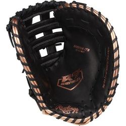 Rawlings R9 Series 12.5" Fastpitch Softball First Base Mitt - Left Hand Throw - Black Black