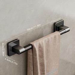 TEMU Wall-mounted Towel Bar, Construction, No-drill Installation, Single Pole, Modern Bathroom Accessory, Gray