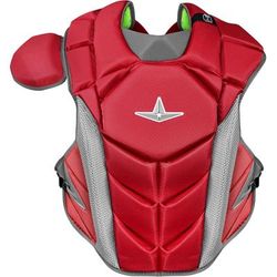 All Star MVP-PRO NOCSAE Certified Adult Baseball Catcher's Chest Protector Scarlet/Graphite