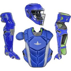 All Star MVP-Pro NOCSAE Certified Adult Baseball Catcher's Set Royal/Graphite