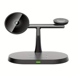 TEMU 3 In 1 Magnetic Wireless Charger Stand For Multiple Devices 15w Fast Charging Dock Station Holder For Iphone 15/14/13/12 Pro , Iwatch Ultra/9/8/7/se/6/5/4/3/2, Airpods 3/2/pro/