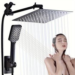 TEMU High Pressure Rain Shower Head Combo With Extension Arm- Wide Showerhead With 3 Handheld Water Spray - Adjustable Dual Showerhead With Nozzles