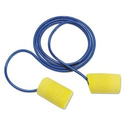 3M 311-1101 E-A-R Classic Earplugs, Corded, PVC Foam, Yellow, 200 Pairs - Box of 200 MMM3111101