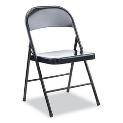 Alera CA941 Armless Steel Folding Chair, Supports Up to 275 lb, Black, 4/Carton - Case of 4 ALECA941