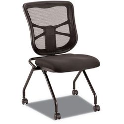 Alera EL4915 Elusion Mesh Nesting Chairs, Black Seat/Black Back, Black Base, 2/Carton - Case of 2 ALEEL4915
