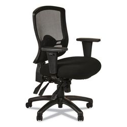Alera ET4217 Etros Series Mid-Back Multifunction with Seat Slide Chair, Supports up to 275 lbs, Black Seat/Black Back, Black Base