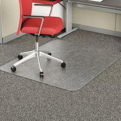 Alera MAT4660CFPR Occasional Use Studded Chair Mat for Flat Pile Carpet, 46 x 60, Rectangular, Clear