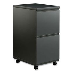 Alera PBFFCH Two-Drawer Metal Pedestal File with Full-Length Pull, 14.96w x 19.29d x 27.75h, Charcoal ALEPBFFCH