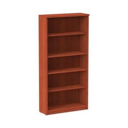Alera VA63-6632MC Valencia Series Bookcase, Five-Shelf, 31 3/4w x 14d x 64 3/4h, Medium Cherry ALEVA636632MC