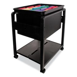 Advantus AVT-55758 Folding Mobile File Cart, 14.5w x 18.5d x 21.75h, Clear/Black AVT55758